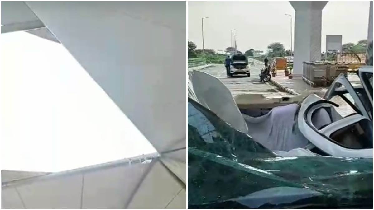 Jabalpur Information : डुमना के आधुनिक एयरपोर्ट की छत वर्षा के कारण टूटकर कार पर गिरी