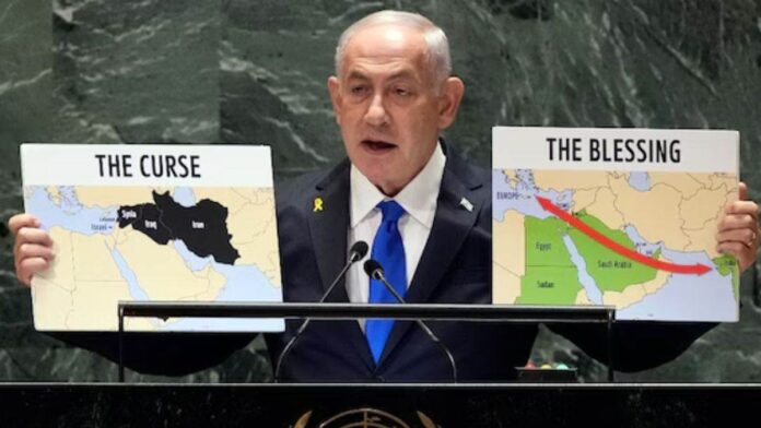 Benjamin Netanyahu: इजरायल के पीएम ने संयुक्त राष्ट्र में दिखाए दुनिया के 2 नक्शे, भारत को बताया ‘दुनिया के लिए वरदान’