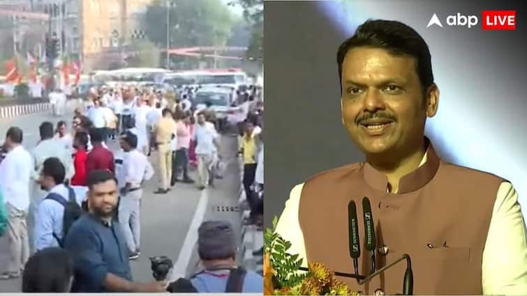 देवेन्द्र फड़णवीस शपथ ग्रहण समारोह में आजाद मैदान में पहुंची भीड़ या मुस्लिम महिला