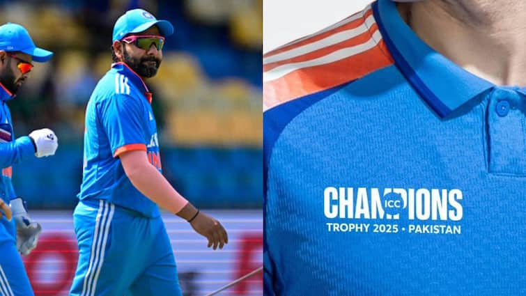 टीम इंडिया चैंपियंस ट्रॉफी 2025 की जर्सी पर पाकिस्तान के साथ आधिकारिक आईसीसी लोगो है