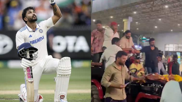 बॉर्डर-गावस्कर ट्रॉफी 2024-25 से लौटने वाले भारतीय ऑलराउंडर नीतीश कुमार रेड्डी का हवाई अड्डे पर भव्य स्वागत हुआ, देखें