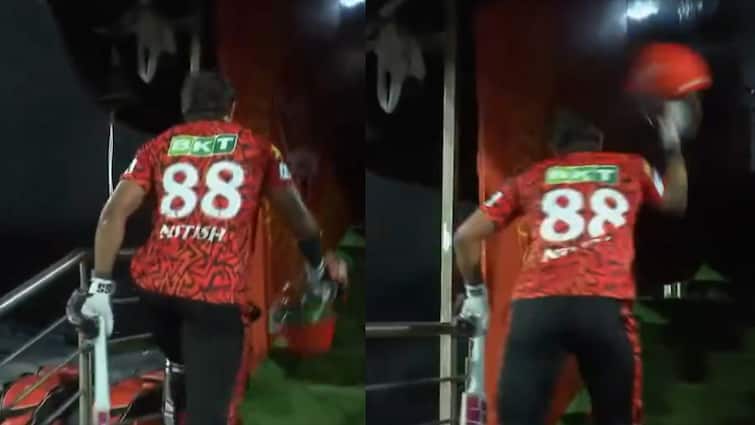 आउट होने के बाद नितीश कुमार रेड्डी ने खोया आपा, जोर से फेंका हेलमेट; वीडियो वायरल