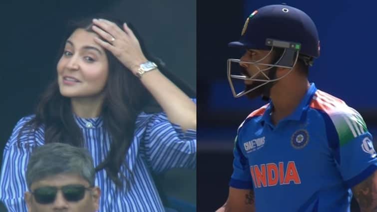 विराट कोहली के आउट होने पर वाइफ अनुष्का शर्मा ने दी गाली? रिएक्शन खूब हो रहा वायरल; Watch