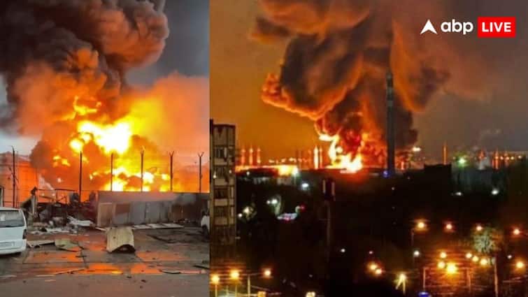 यूक्रेन के ड्रोन हमले से रूस का तेल डिपो हुआ स्वाहा, लगी ऐसी भीषण आग, धुआं-धुआं हुआ आसमान