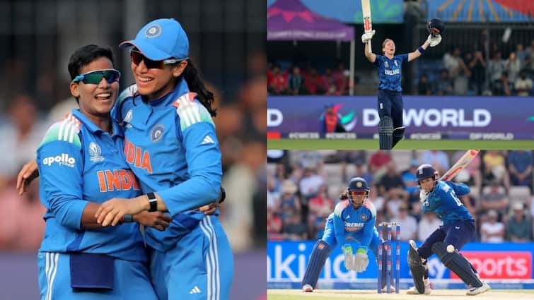 211 पर थे 2 विकेट, फिर दीप्ति शर्मा ने ढाया कहर, इंग्लैंड को 288 पर रोका; हेदर नाइट ने जड़ा शतक