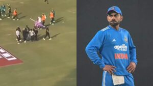 रायपुर में भी मैदान में घुसा विराट कोहली का फैन, फिर सिक्योरिटी ने लिया एक्शन; जानें क्या हुआ रायपुर में भी मैदान में घुसा विराट कोहली का फैन, फिर सिक्योरिटी ने लिया एक्शन; जानें क्या हुआ