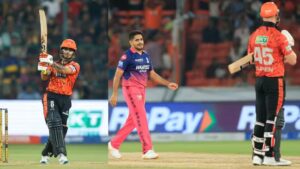 SRH ने चौथी बार लगाया दोहरा शतक, अभिषेक-हेड फ्लॉप, ईशान किशन शतक से चूके, RR को 217 का लक्ष्य