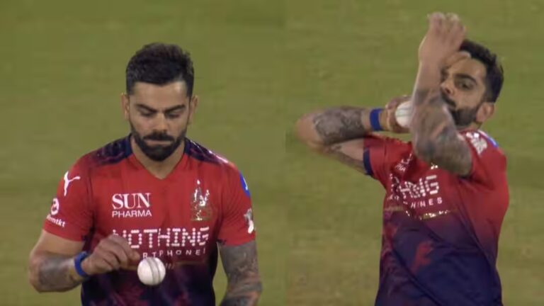 IPL में विराट कोहली ने गेंदबाजी में आजमाए हाथ, बॉलिंग करने का वीडियो वायरल IPL में विराट कोहली ने गेंदबाजी में आजमाए हाथ, बॉलिंग करने का वीडियो वायरल