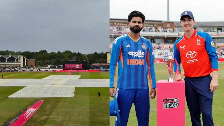 कहीं रद्द न हो जाए भारत बनाम इंग्लैंड दूसरा T20, मेनचेस्टर में आज बारिश की संभावना; पढ़ें वेदर र कहीं रद्द न हो जाए भारत बनाम इंग्लैंड दूसरा T20, मेनचेस्टर में आज बारिश की संभावना; पढ़ें वेदर र