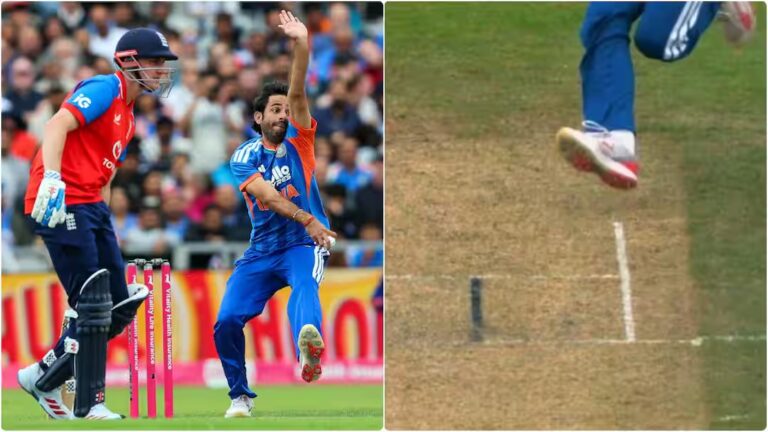 रवि बिश्नोई का पैर लाइन से आगे नहीं गया, फिर क्यों दी गई नो बॉल? जानें ICC का नियम रवि बिश्नोई का पैर लाइन से आगे नहीं गया, फिर क्यों दी गई नो बॉल? जानें ICC का नियम